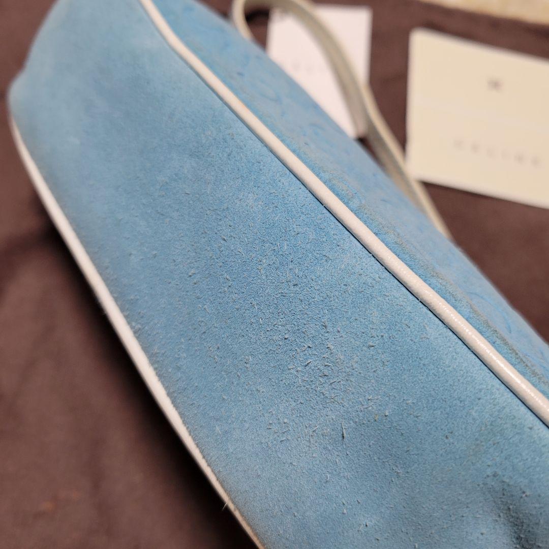 CELINE 水色 スエード ハンドバッグ