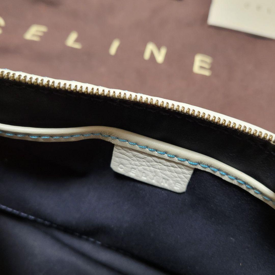 CELINE 水色 スエード ハンドバッグ