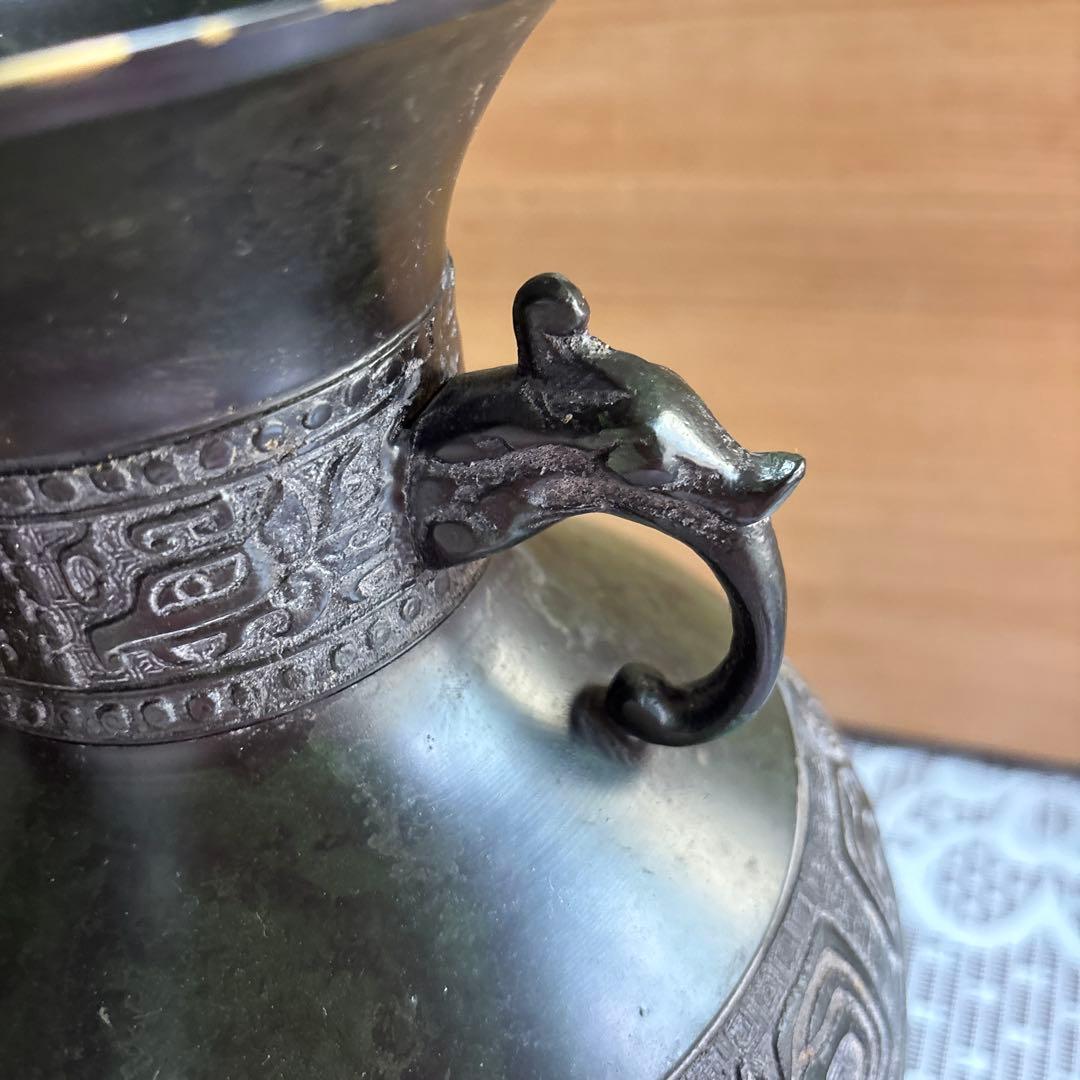 古美術 骨董 青銅花瓶 花瓶 花器｜銅器 碧嶺｜