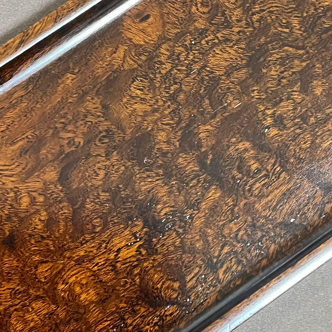 欅杢拭漆一文字盆　トレー　　366mm×118mm×16mm　 №9204