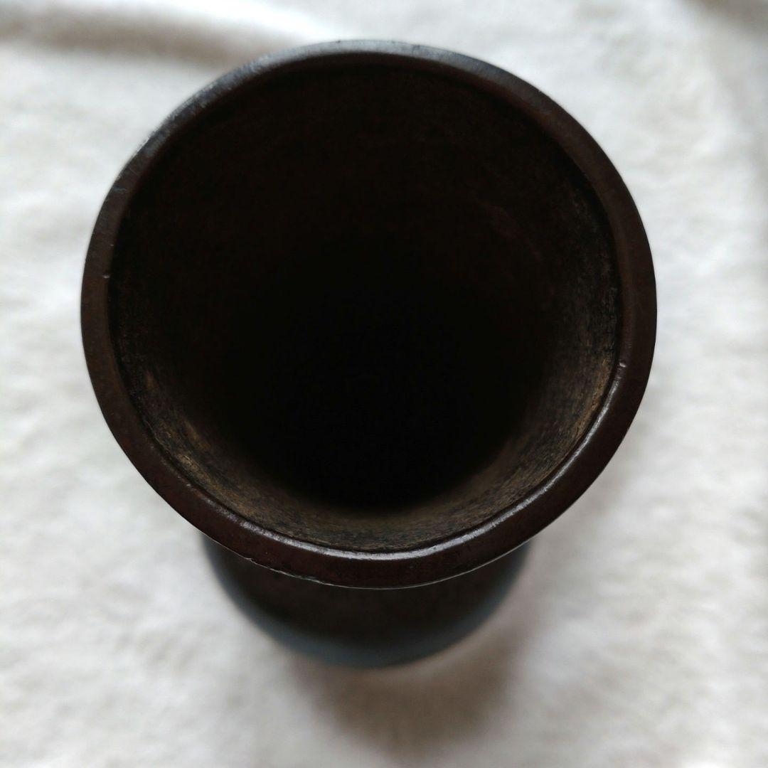 花入　古銅象耳付（江戸中期）坐忘斎家元箱書　共箱　内箱　仕覆付き　新品・未使用品