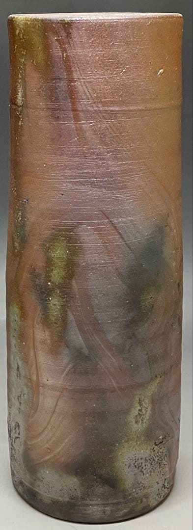 人間国宝　藤原雄　備前花入　平成元年　1月作　備前焼　共箱　共布　栞　S57