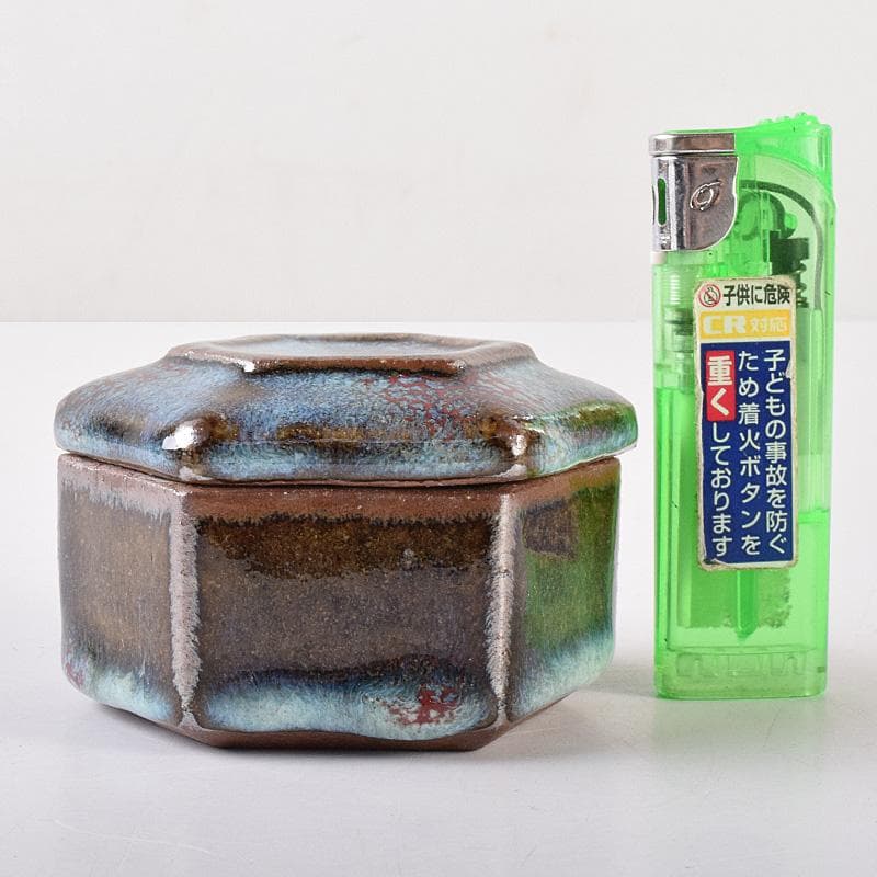 茶道具　河井貫次郎作　呉洲　八角盒子　香合　共箱　M　R8046