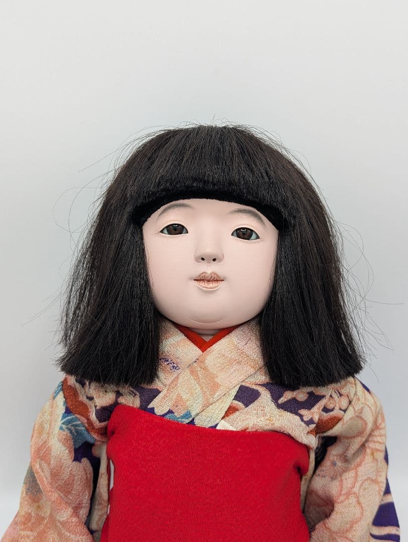 【松乾斎東光作】市松人形 女の子 アンティークドール 約54cm 木札付き