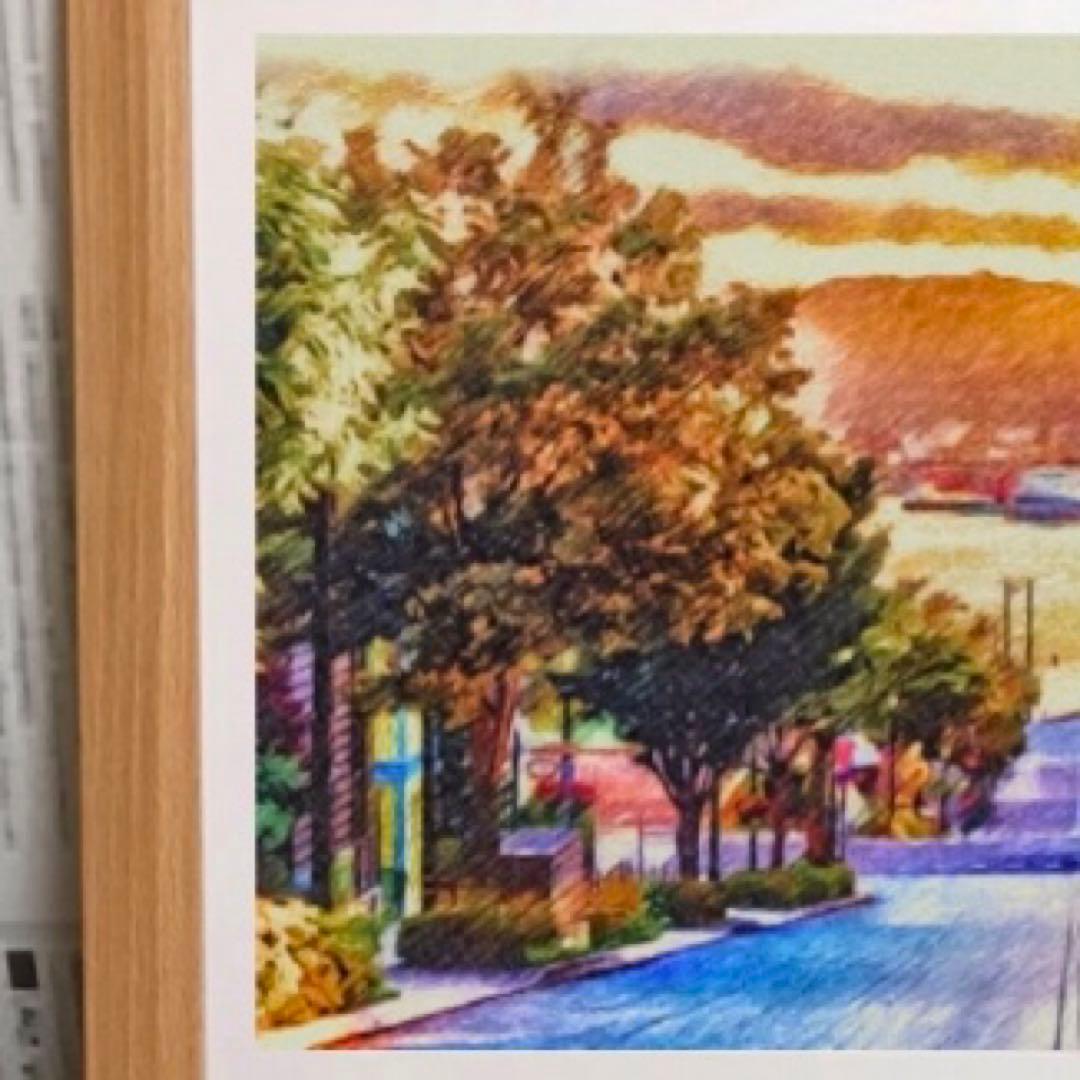 アニメ聖地巡礼絵画④額装品　32.7㎝×24.0㎝×1.5㎝背景画　ラブライブ！