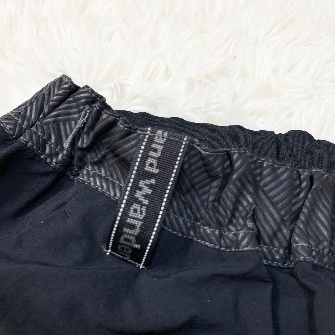 アンドワンダー シェラーストレッチサルエルパンツ*黒/0*and wander