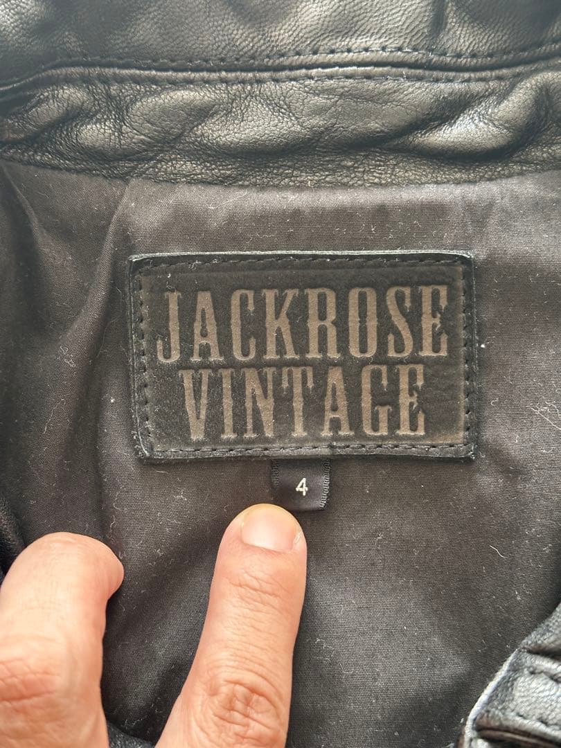 ジャックローズ ヴィンテージ 加工 ライダース ブラック レザー 山羊革