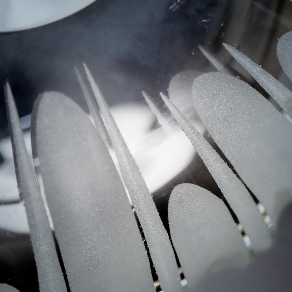 岩田藤七 手吹き サンドブラスト ストライプ 大鉢 30cm