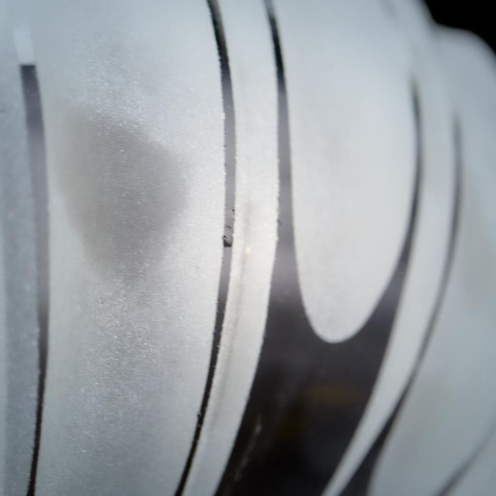 岩田藤七 手吹き サンドブラスト ストライプ 大鉢 30cm