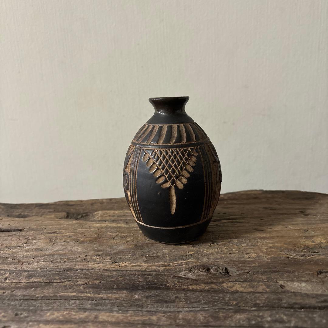 琉球　古典焼　小壺　③壺屋焼　やちむん　古民芸　アンティーク　骨董品　検:李朝.