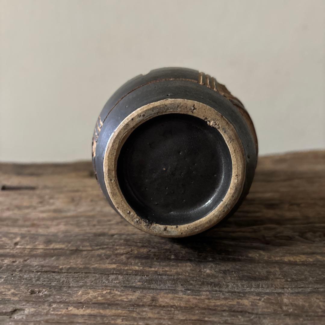 琉球　古典焼　小壺　③壺屋焼　やちむん　古民芸　アンティーク　骨董品　検:李朝.