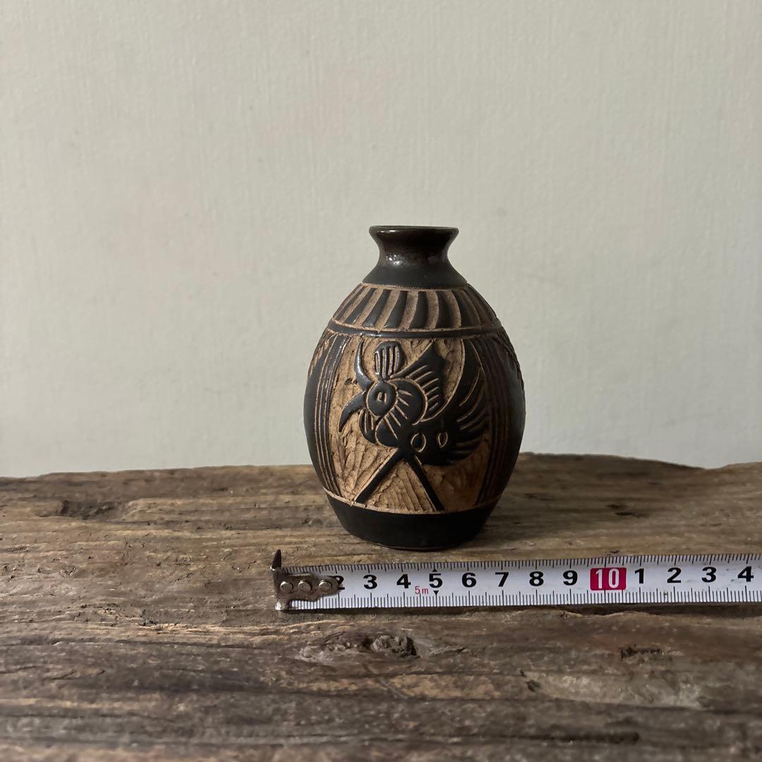 琉球　古典焼　小壺　③壺屋焼　やちむん　古民芸　アンティーク　骨董品　検:李朝.