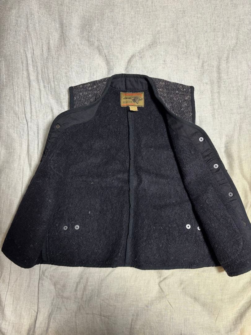 クッシュマン　ビーチクロス ベスト Mサイズ ウール混合ベスト ダークグレー