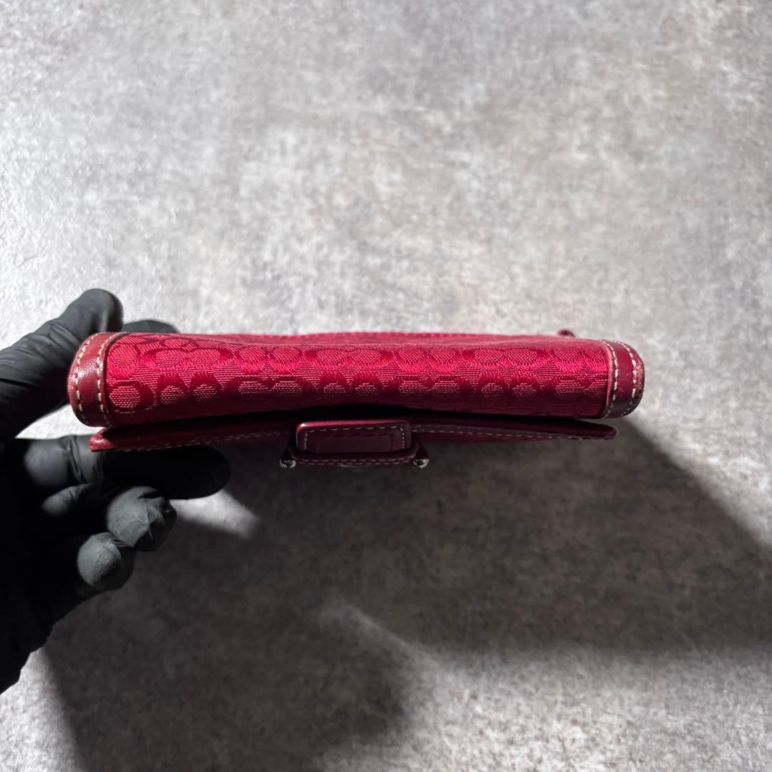 小物 Coach Red Canvas Signature Wallet