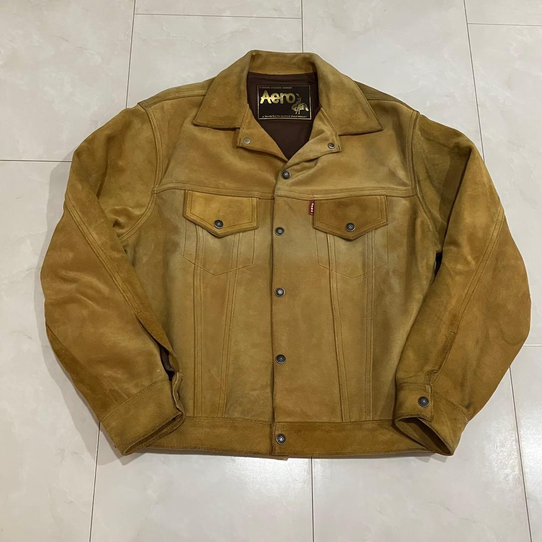 【希少サイズ40】AERO LEATHER スエード トラッカージャケット
