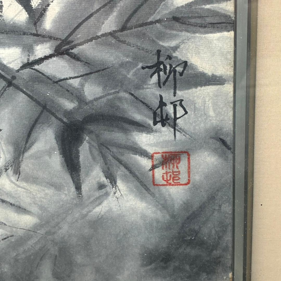 牛の墨絵画　モノトーン　特大サイズ　140×113㎝　　25265