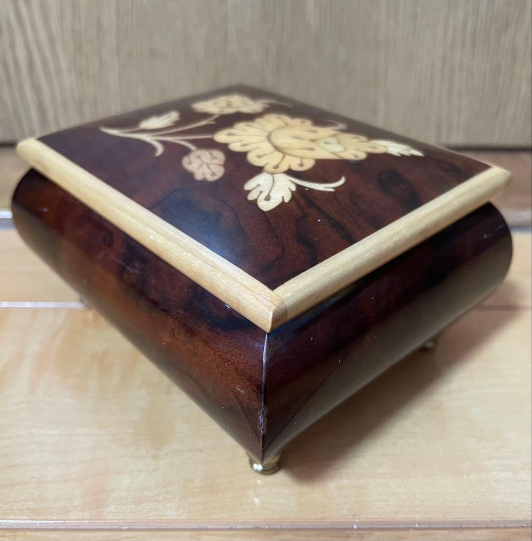 【ビンテージ】スイス製オルゴール 象嵌 エーデルワイス 稼動品 ロマンス