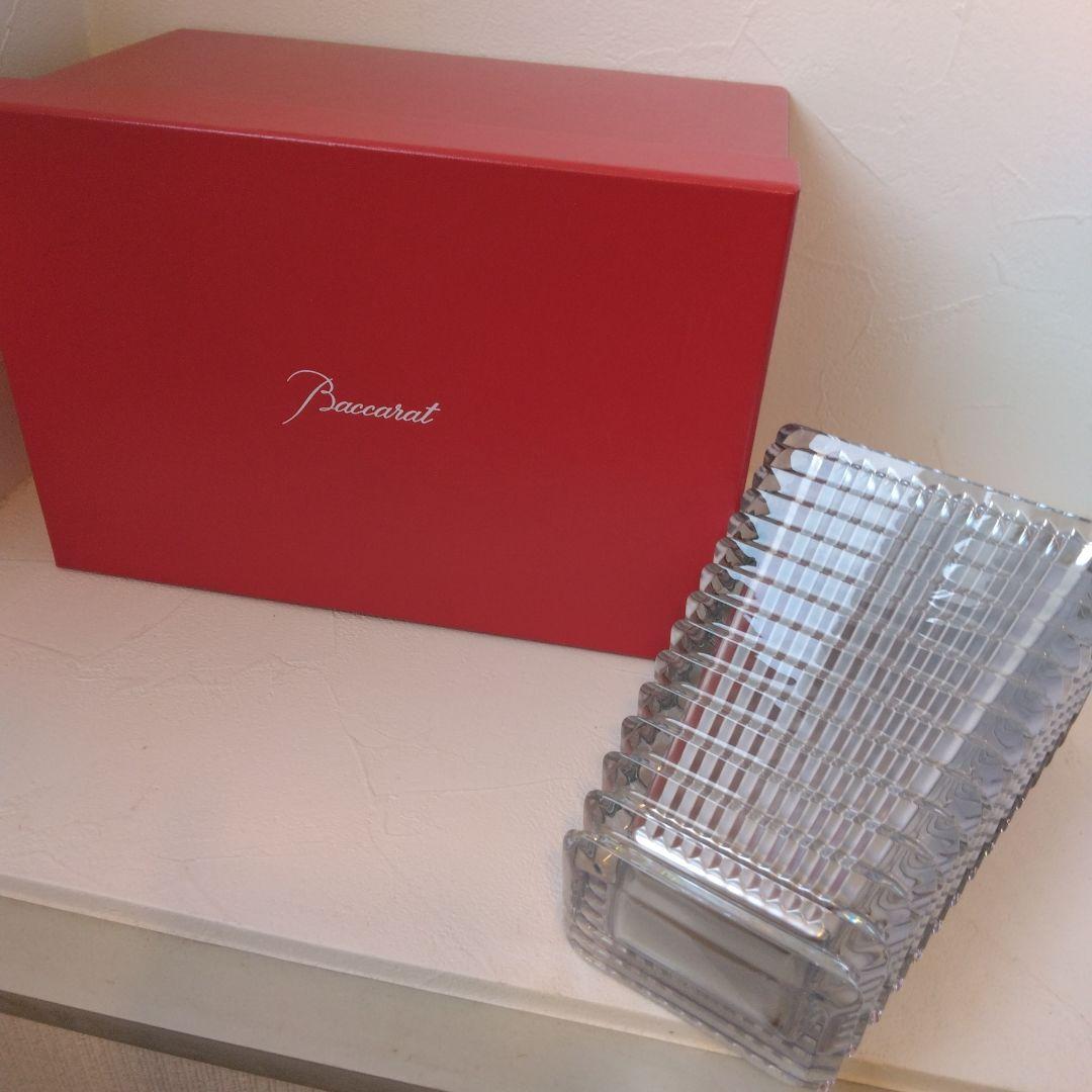 美品　Baccarat バカラアイベースSスクエア希少色シルバー　専用箱付き