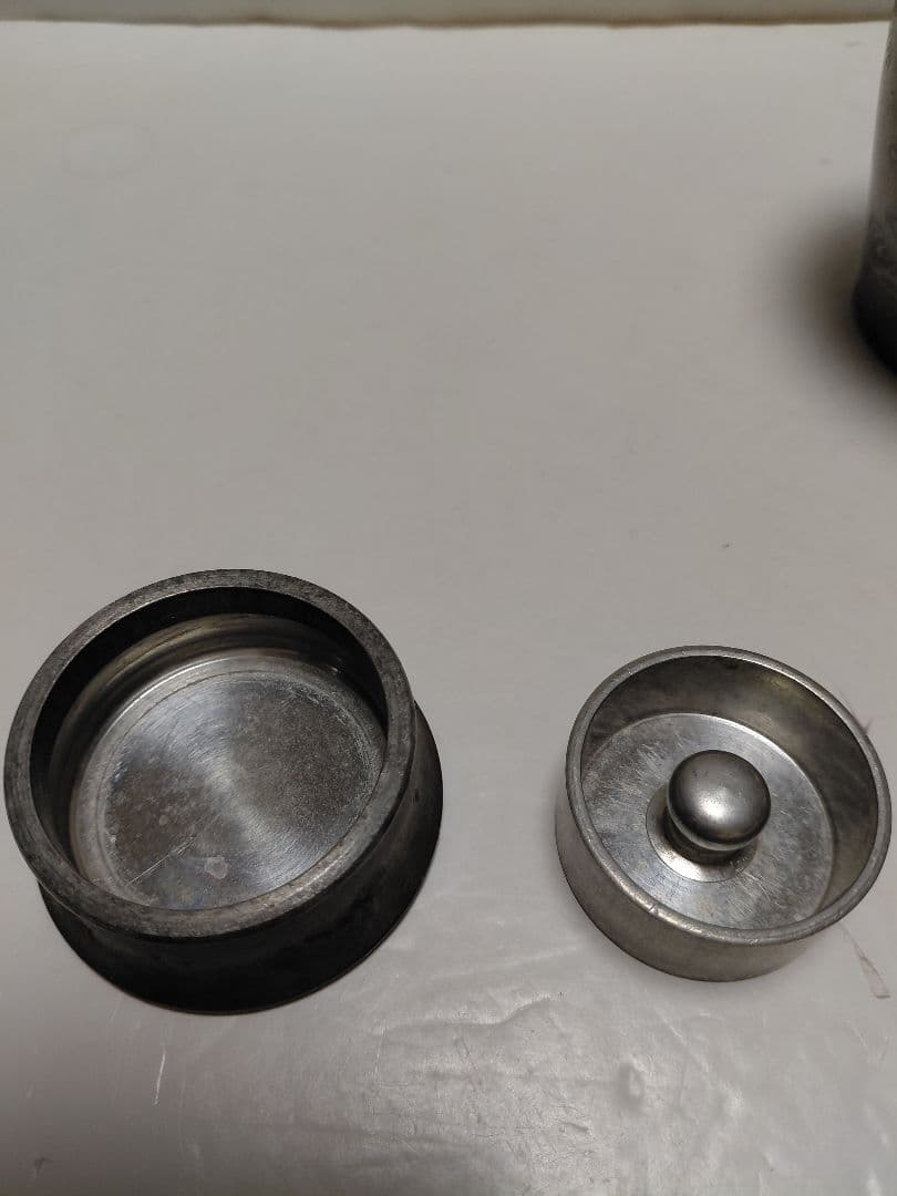 古錫　明治42年茶壺サツマ福永作　14センチ