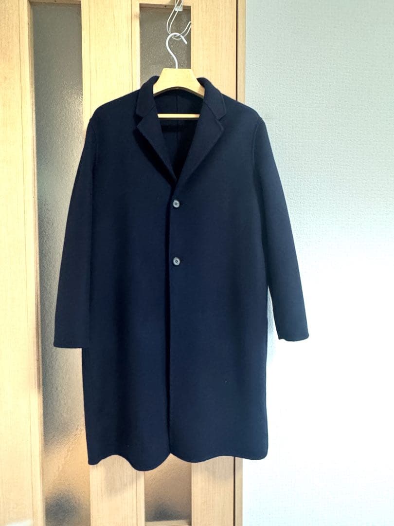 【試着のみ美品】佐藤健　ABYTS ウール リバー チェスターコート ネイビー