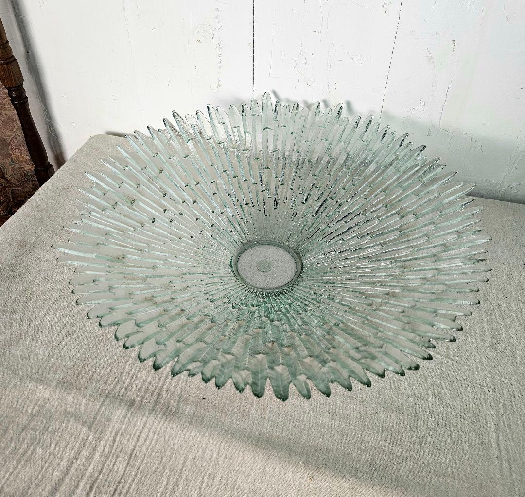 ミッドセンチュリー モダン 大型 ガラスボウル 放射状 大皿 スペイン製