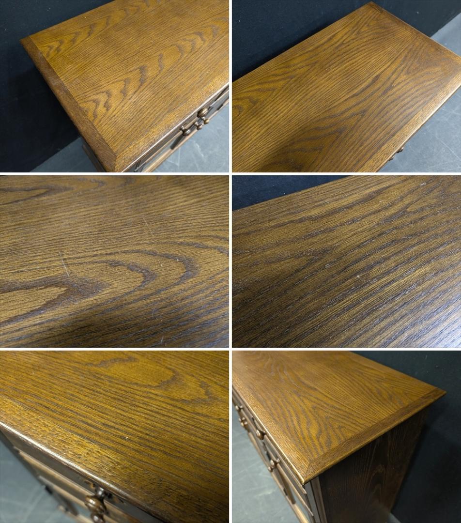 美品　えぞ民芸　花柄サイドボード　キャビネット　リビングボード　飾り棚　民藝