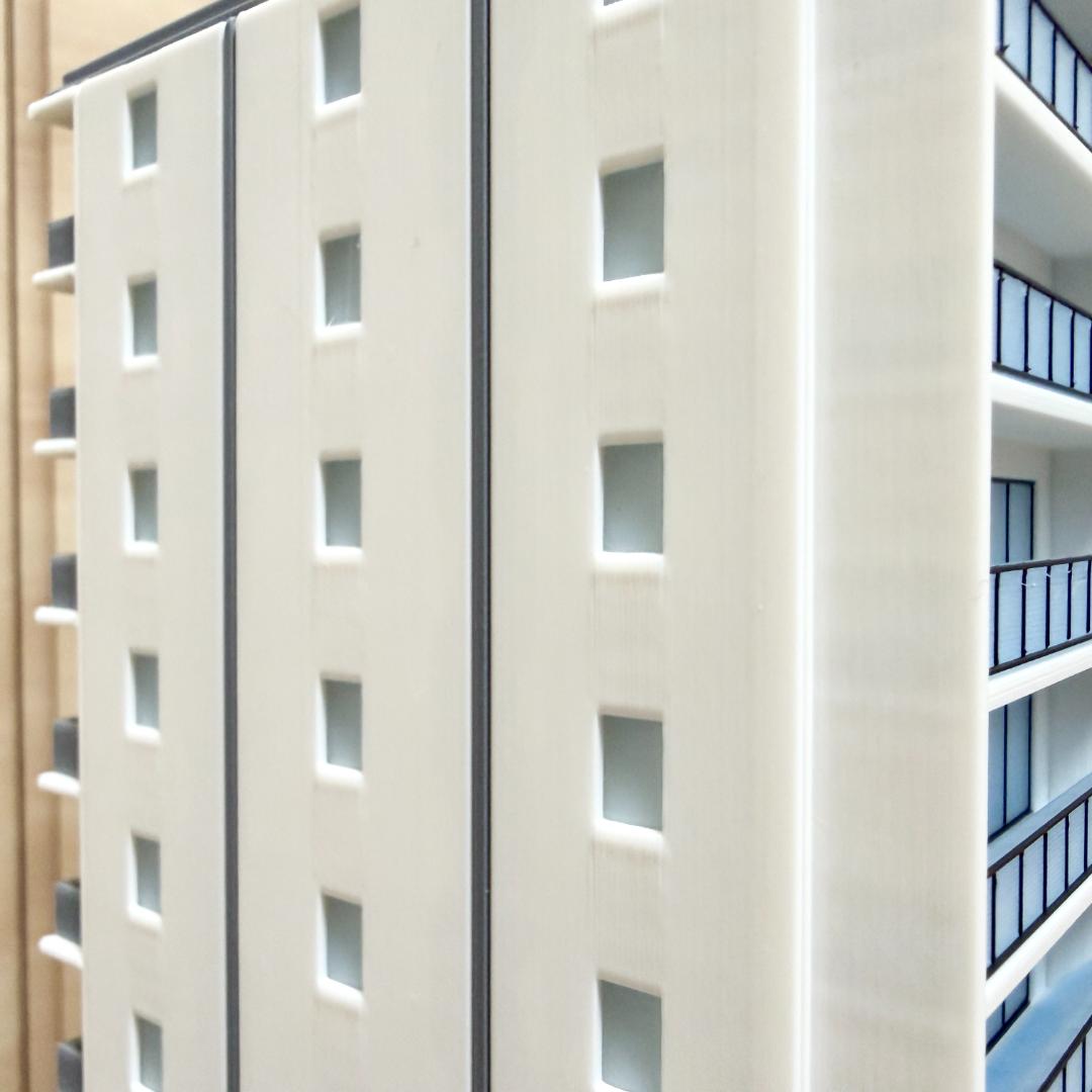 Nゲージ 都市型マンションD ストラクチャー（完成品）模型