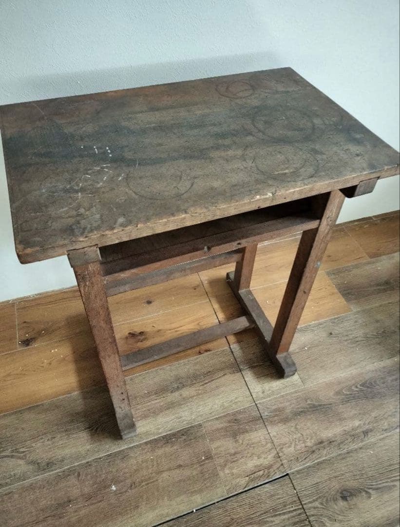 アンティーク　机　学習机　古道具/昭和レトロ/小学校机