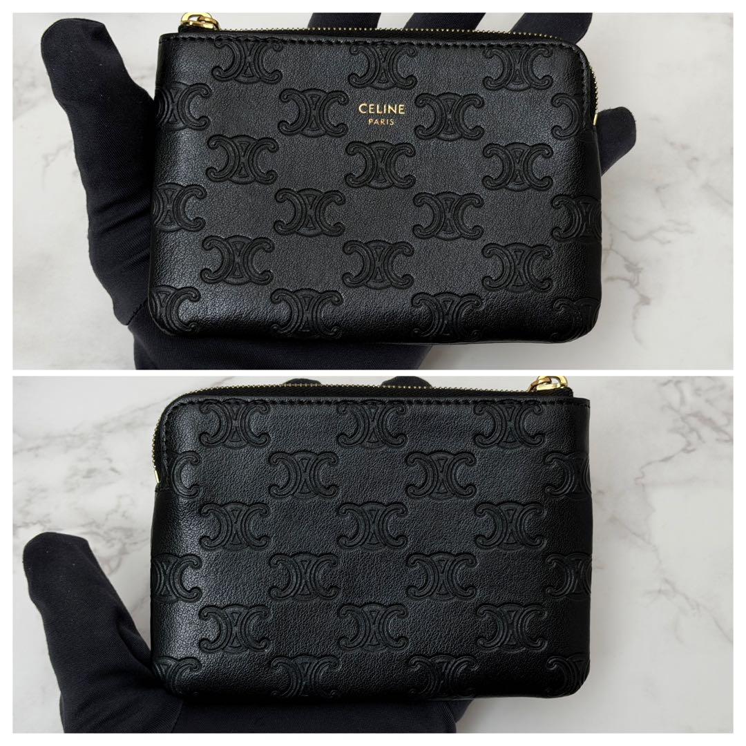 セリーヌ フック付き ＆ カードポーチ ケース ブラック