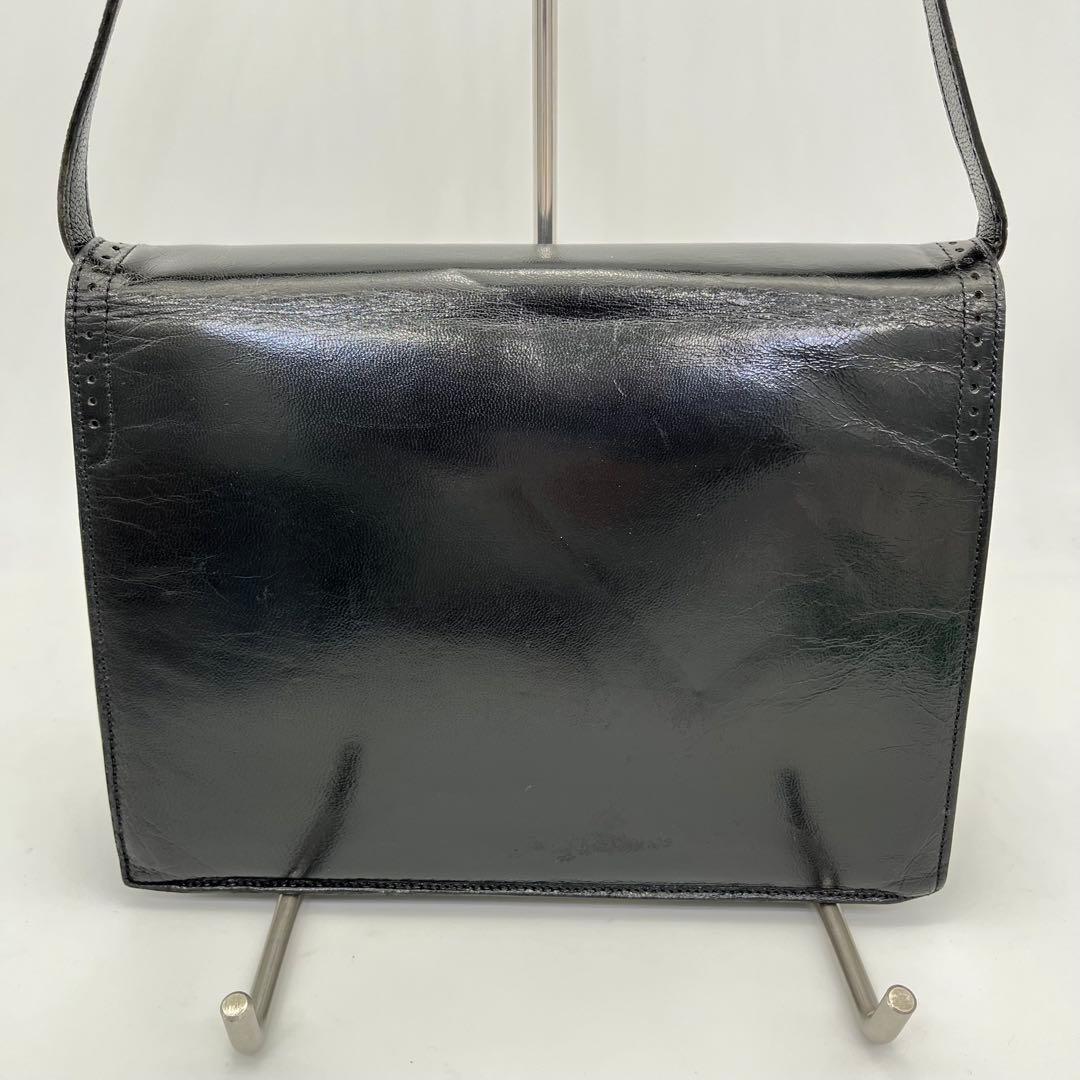 【美品】イヴサンローラン ワンショルダーバッグ 肩掛け リザード型押し 黒