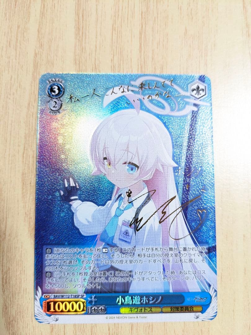 【BGS10】ヴァイス　ブルーアーカイブ　小鳥遊ホシノ　サインsp