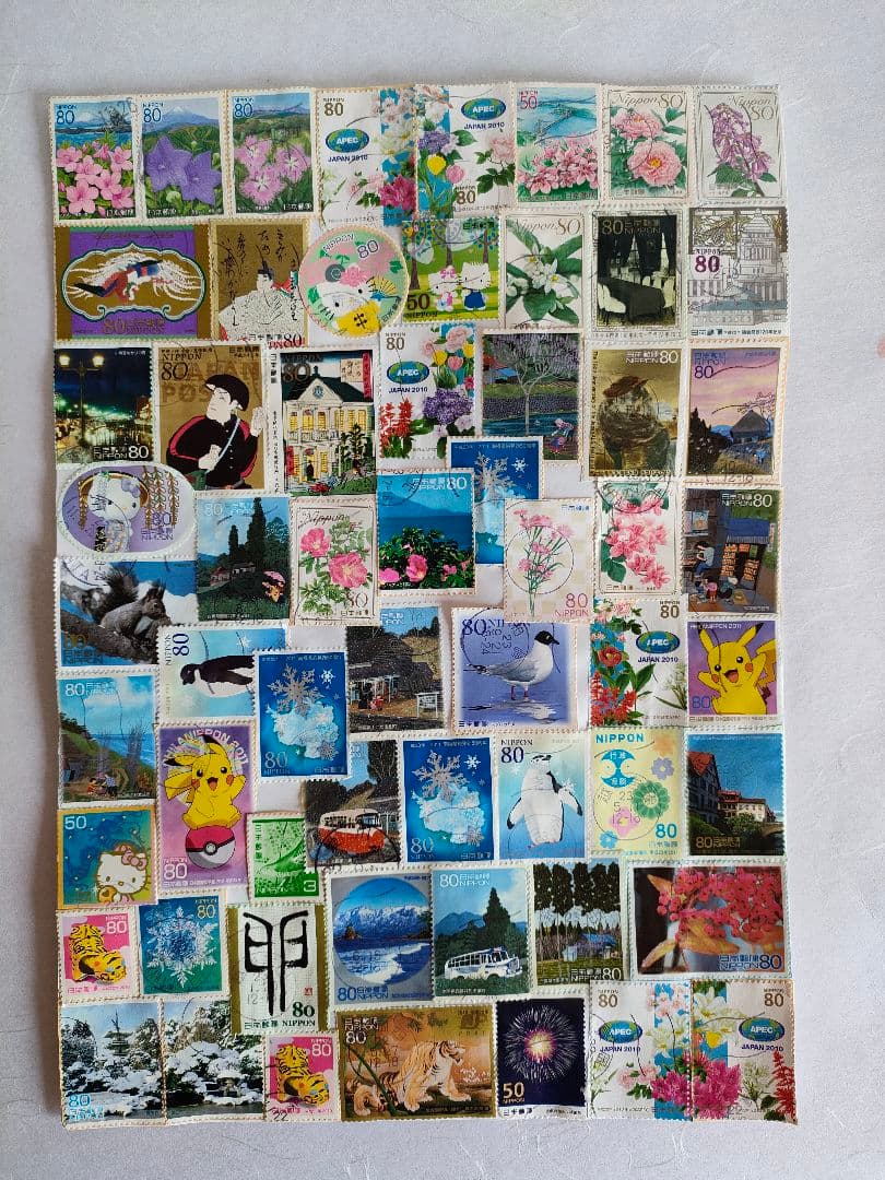 昔の切手コレクション ３枚セット