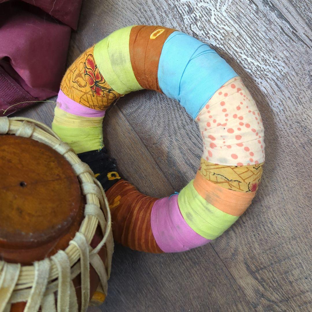 インド打楽器 タブラ&バヤンセット 台座付き