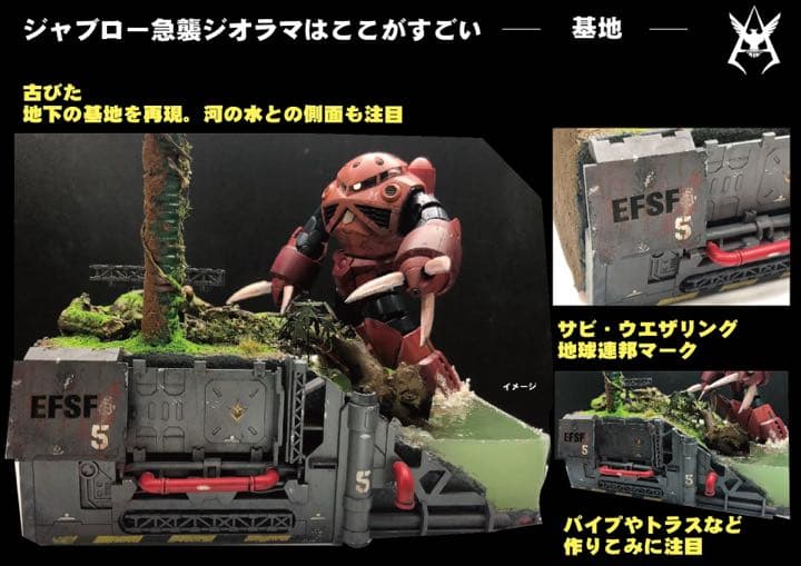 シャア専用ズゴックジャブロー 基地強襲　レジンジオラマ