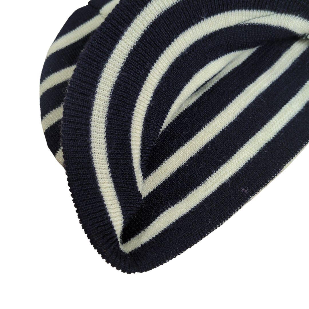 【美品】コムデギャルソン コムコム ボーダー ウール ニットキャップ