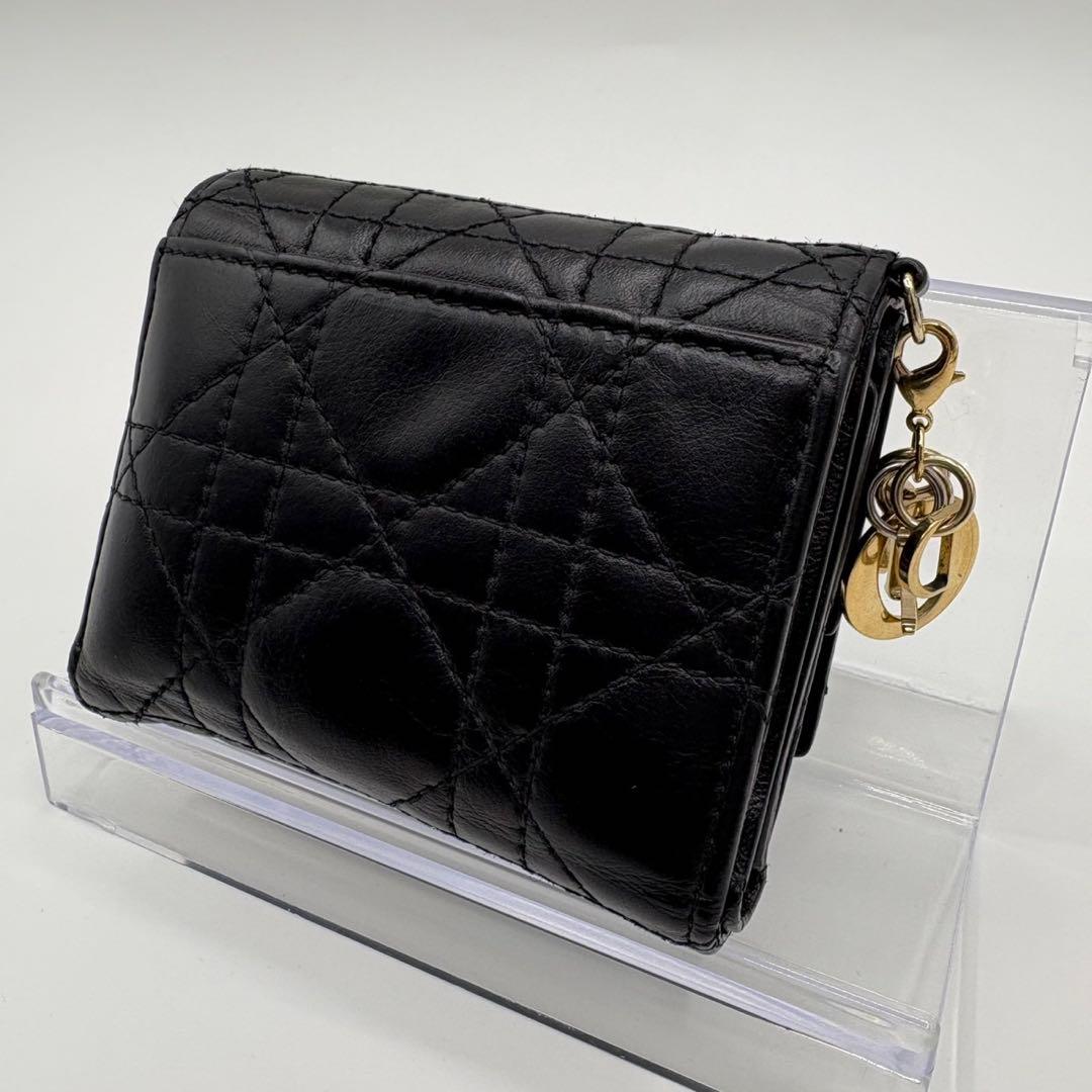 DIOR☆レディ ディオール☆ラムスキン☆ロータスウォレット☆カナージュ☆財布