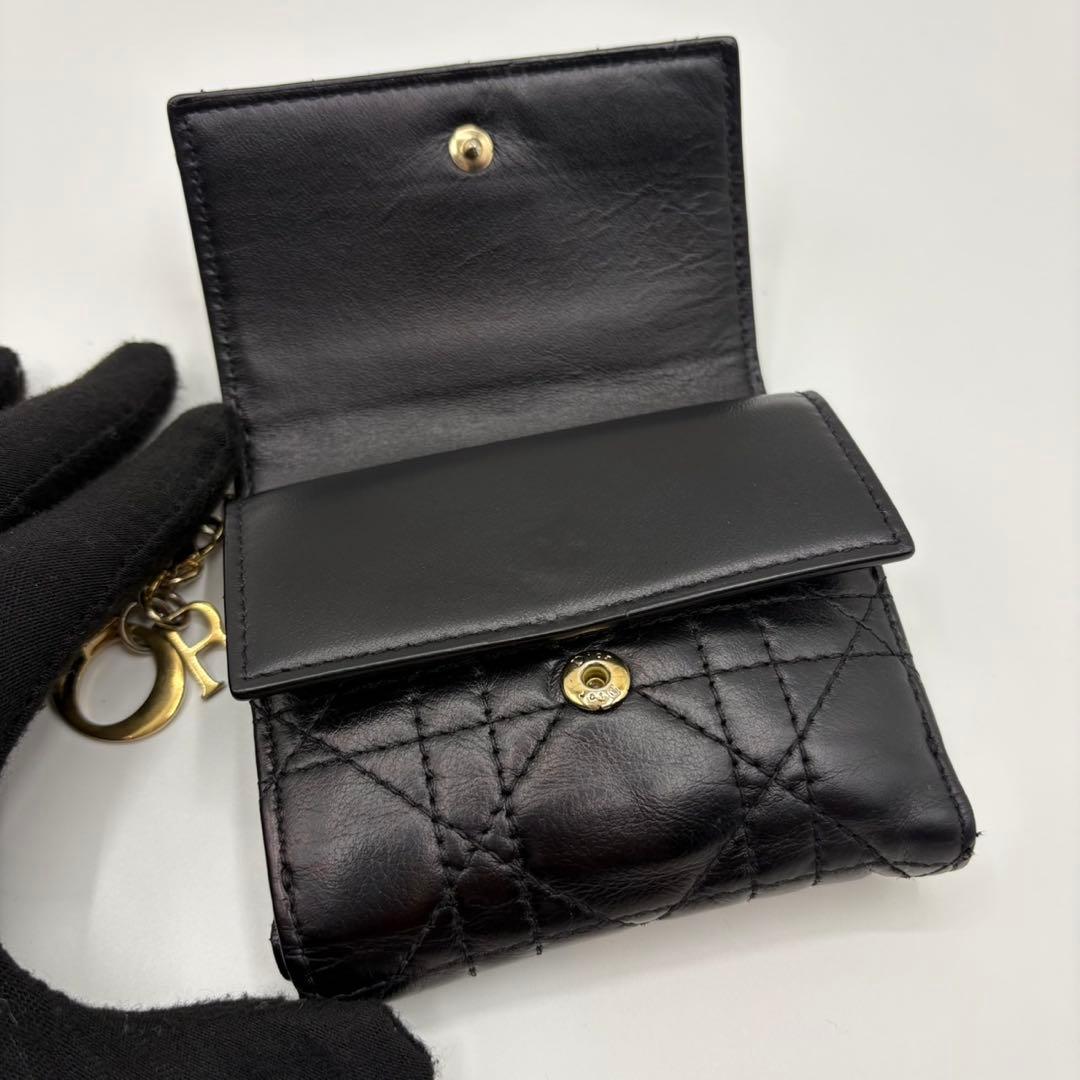 DIOR☆レディ ディオール☆ラムスキン☆ロータスウォレット☆カナージュ☆財布
