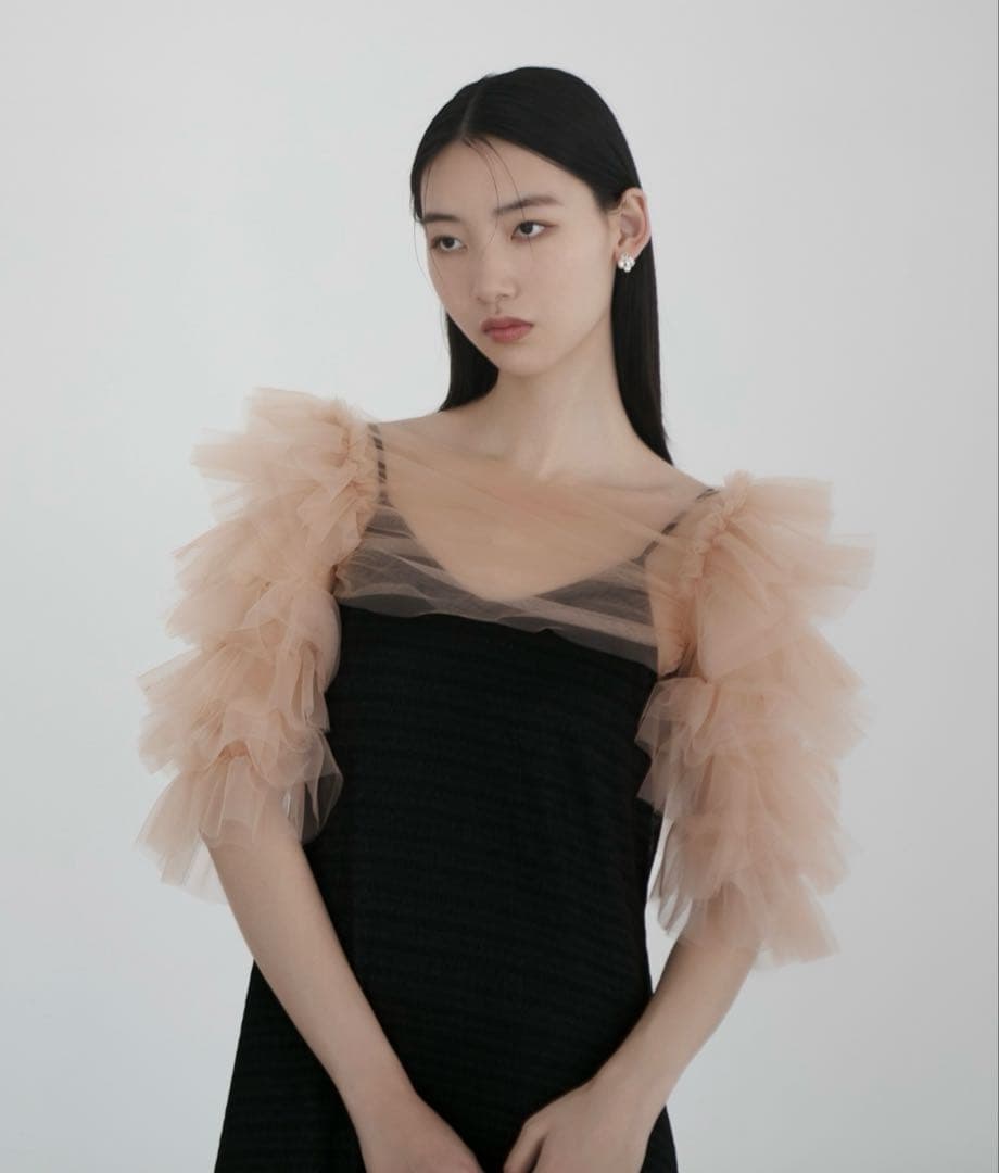 ティアードフリルチュールボレロワンピースドレス オケージョンドレス