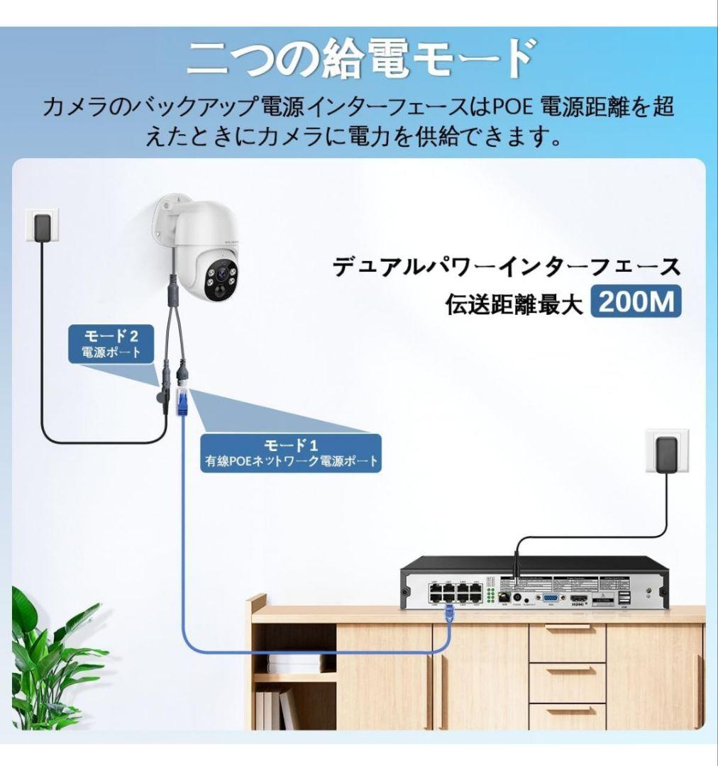 WEILAILIFE　防犯カメラ　PTZ POE 6台セット(3TB HDD)