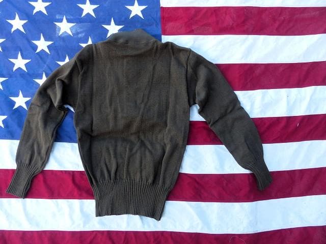 2004 デッド 米軍実物 ５ボタンセーター Ｍ DSPC ヘンリーネック 89
