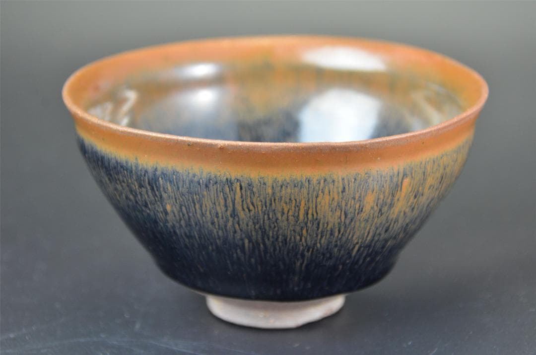 宋代　油滴天目　建窯兔毫窯変天目茶碗/中国古玩・唐物・禾目天目　茶道具