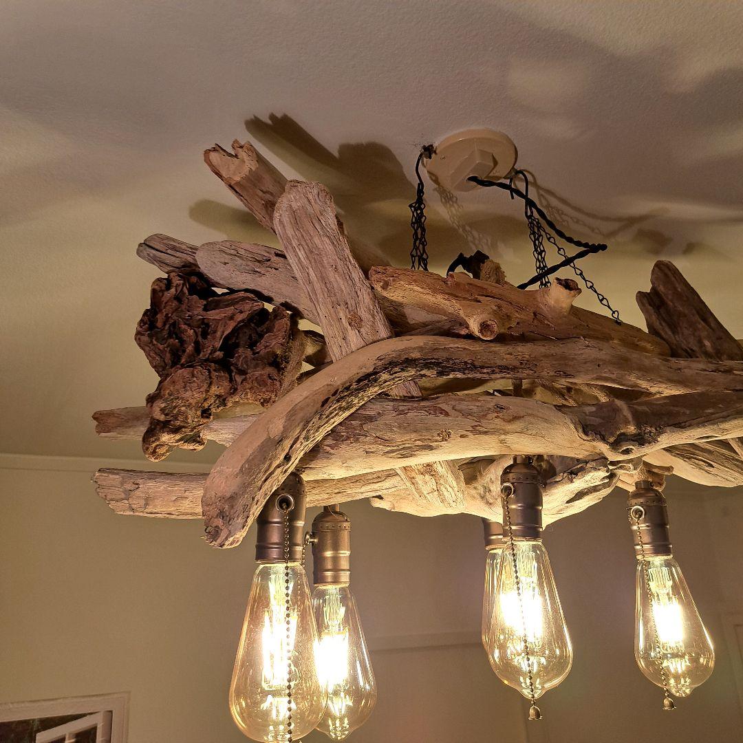 流木インテリア　ヴィンテージ　 エジソン球付　6〜15帖　洒落たペンダントライト