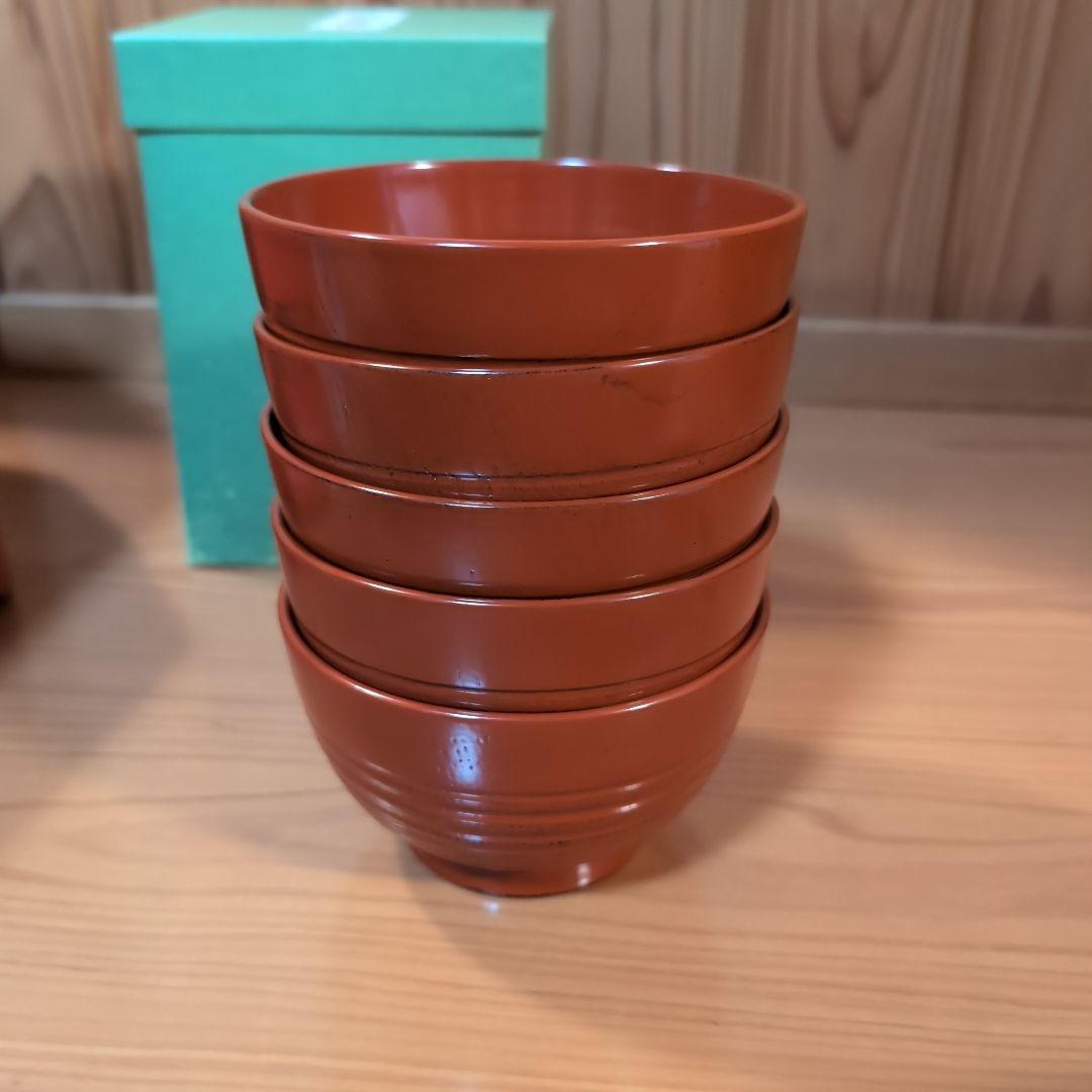 即発送☆未使用品　京の漆芸 象彦 よろず椀 朱 五客