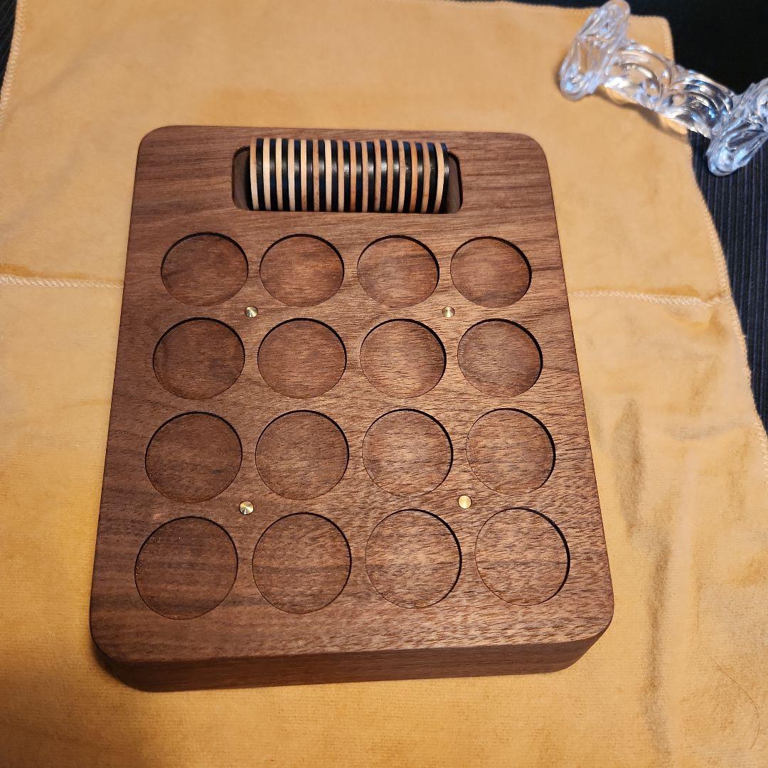 無垢材 木製オセロ/リバーシ 4×4/ウォールナット ボードゲーム