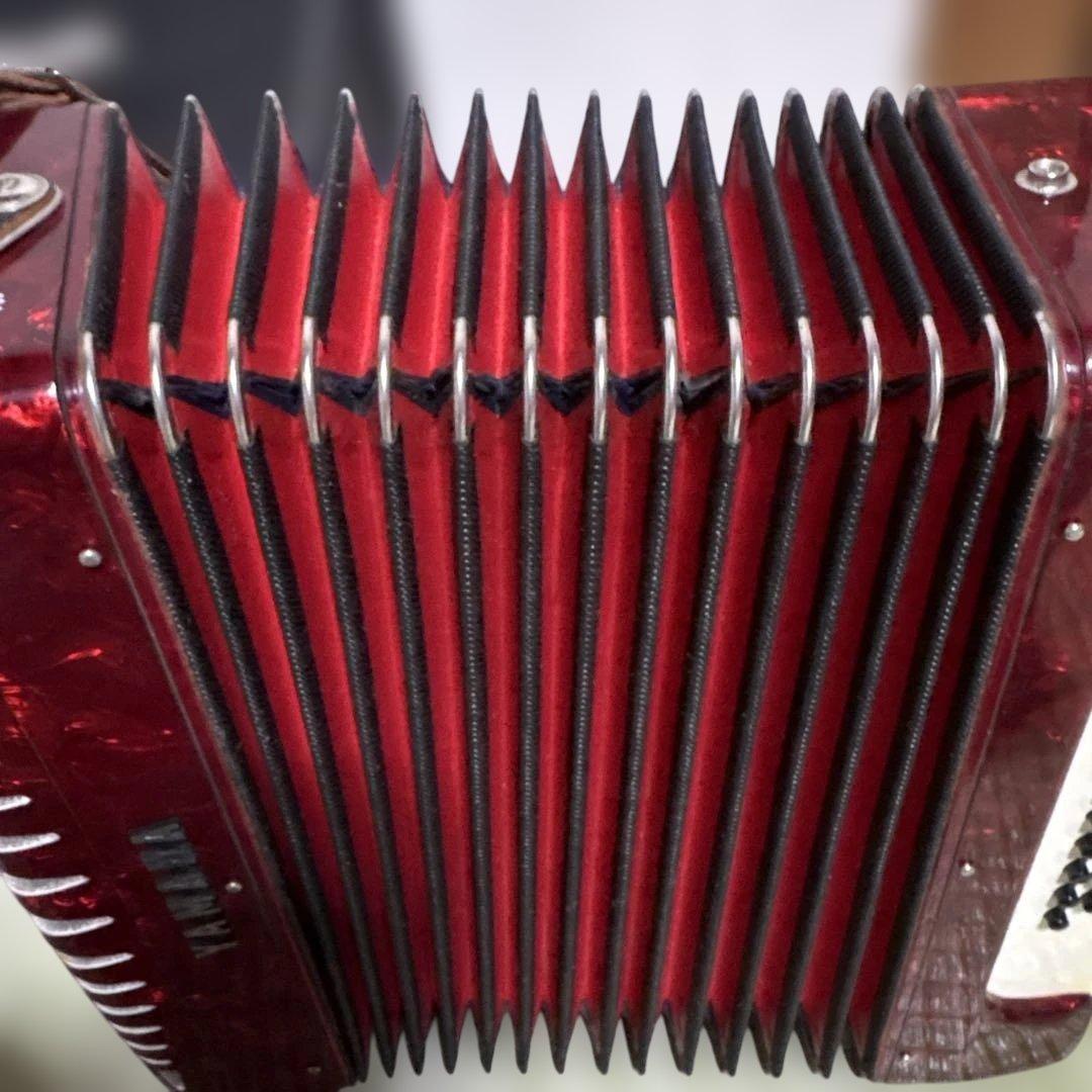 ヤマハ　YAMAHA アコーディオン　ピアノ　鍵盤　楽器　演奏　赤　ソフトケース