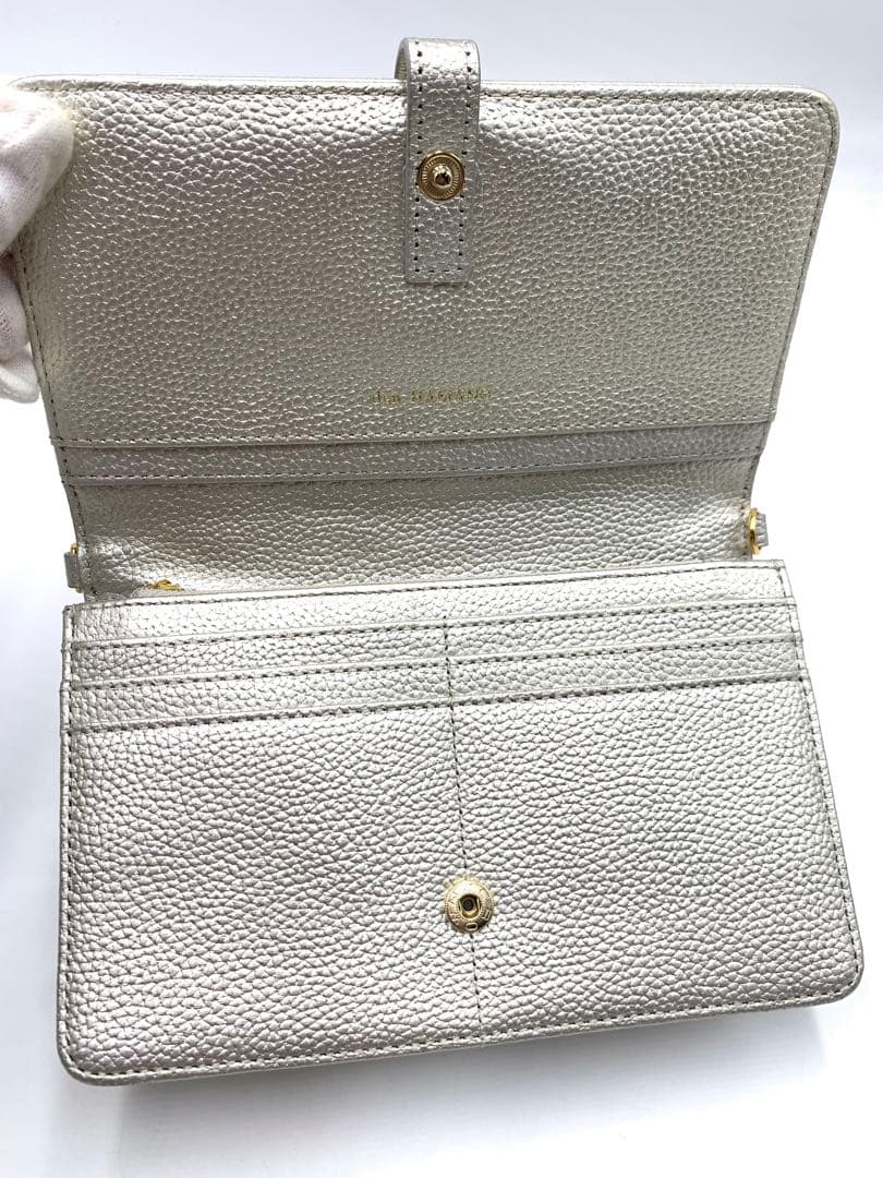 デンハマノ　ブランド　シルバー　ショルダーバッグ　パーティーバッグ　レザー