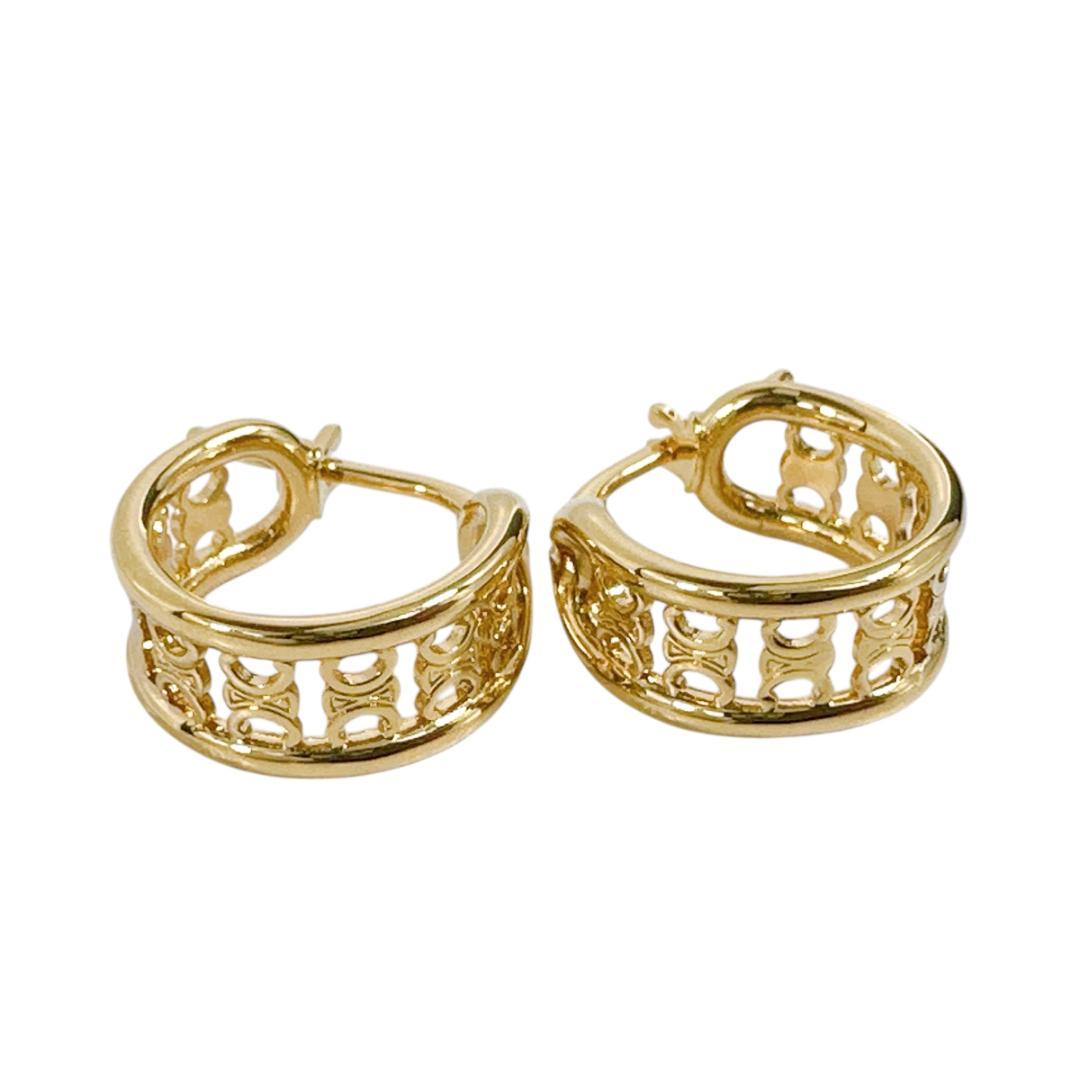 セリーヌ トリオンフ マルチフープ ピアス ゴールドフィニッシュブラス