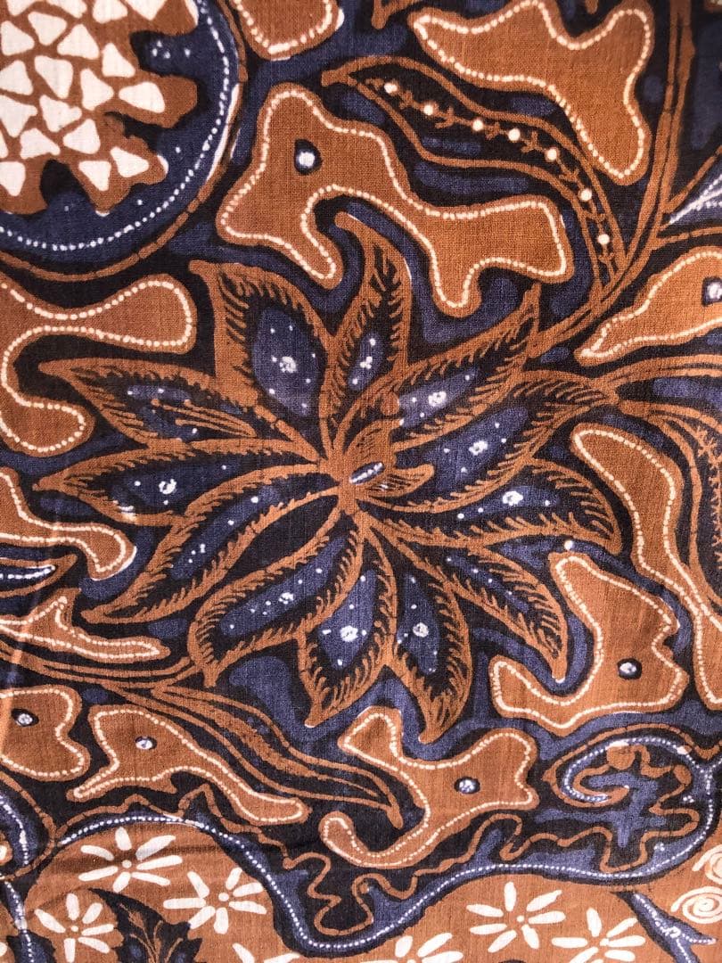 手描き　オールドバティック 藍染め(8428)