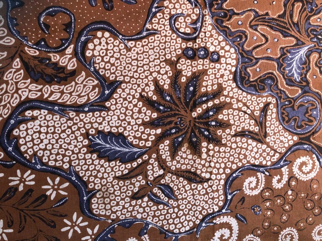 手描き　オールドバティック 藍染め(8428)