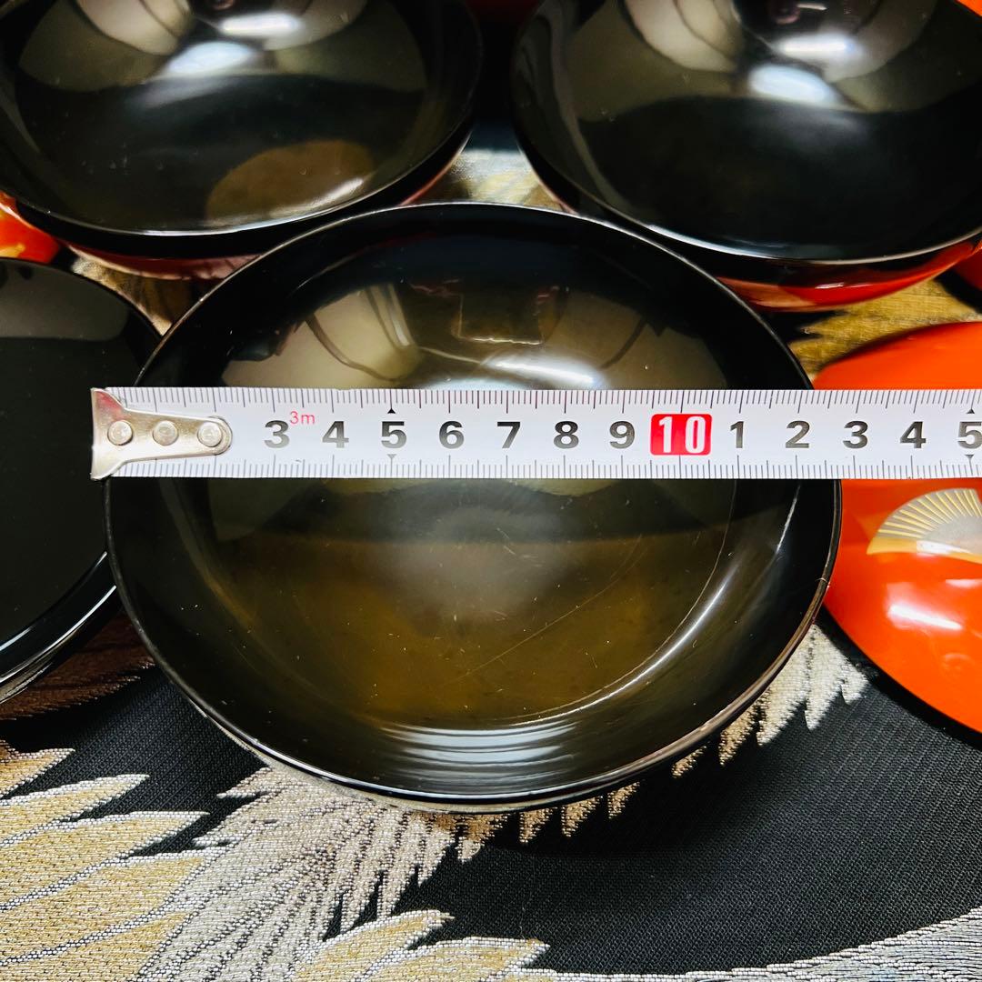 漆器　輪島塗　金蒔絵　沈金　木製　蓋付椀　お煮物椀　吸物椀　10客　漆芸